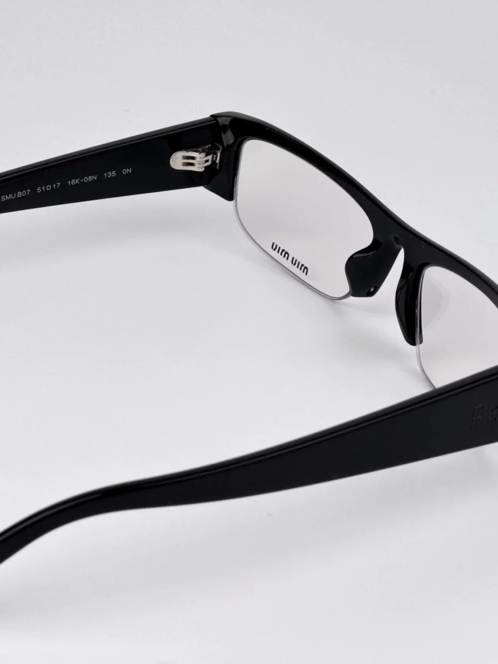 Miu Miu Women’s Eyeglasses Black Rectangle Frames MUB07S 16K08N NEW
